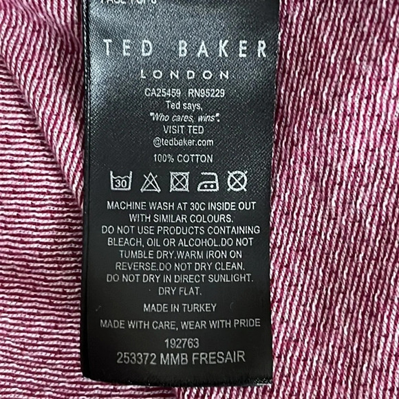 Ted Baker Fresair Mesh Tee 100% Cotton in Dark Red - Size Large (Ted Size 4) - Picture 9 of 10
